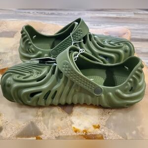 Mens Sasquatch PVC Sandals Slides Olive Green Size 12  Water Shoes NWT